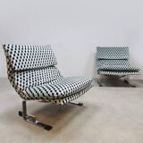 Vintage Italian design Onda Wave lounge chairs Giovanni Offredi Saporiti