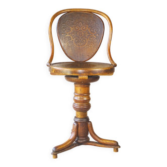 Thonet screw stool, for office or piano - Around 1900-