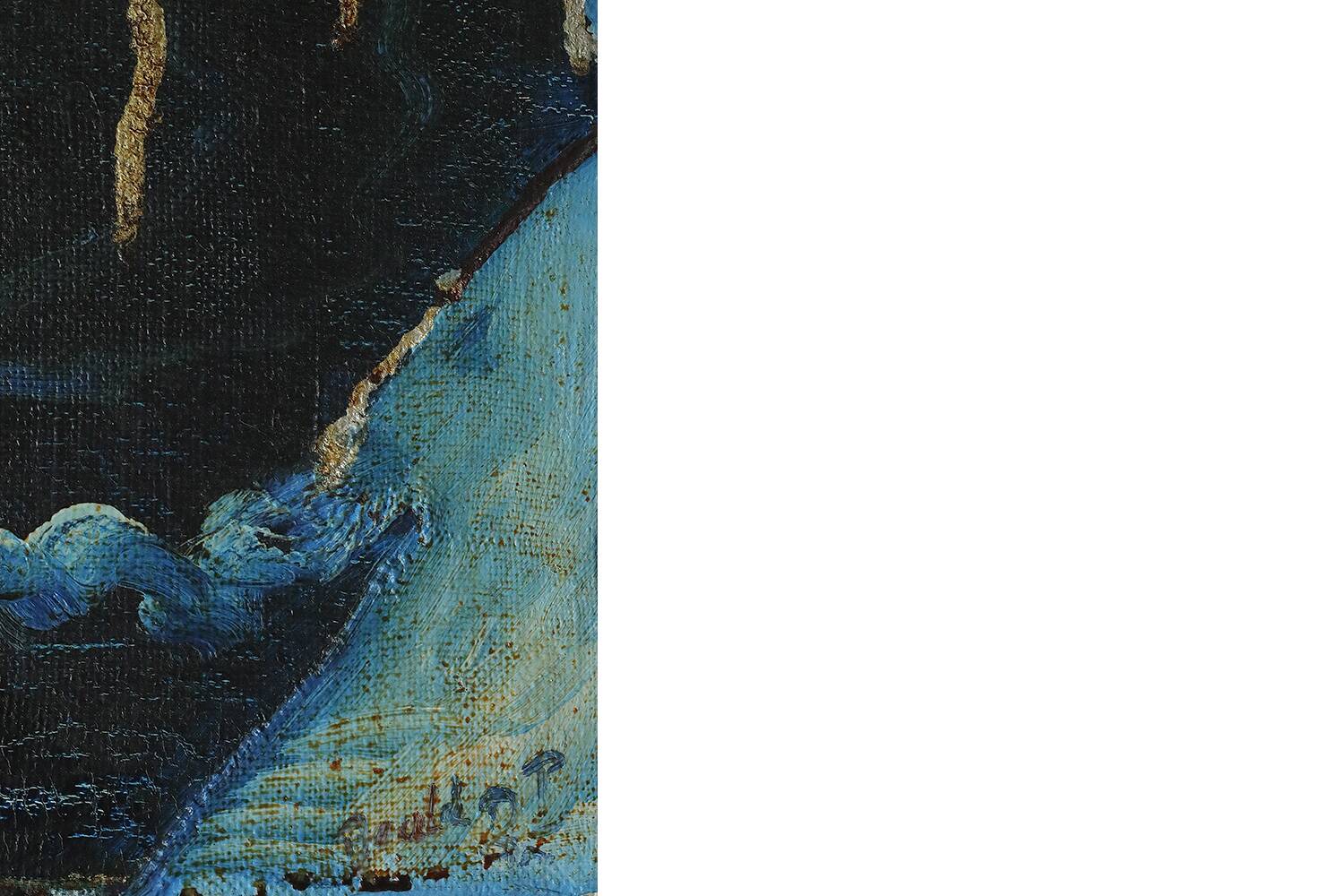 Diptych in oil on canvas, Roald Ditmer, Abstract composition, 1980s, framed, set of 2