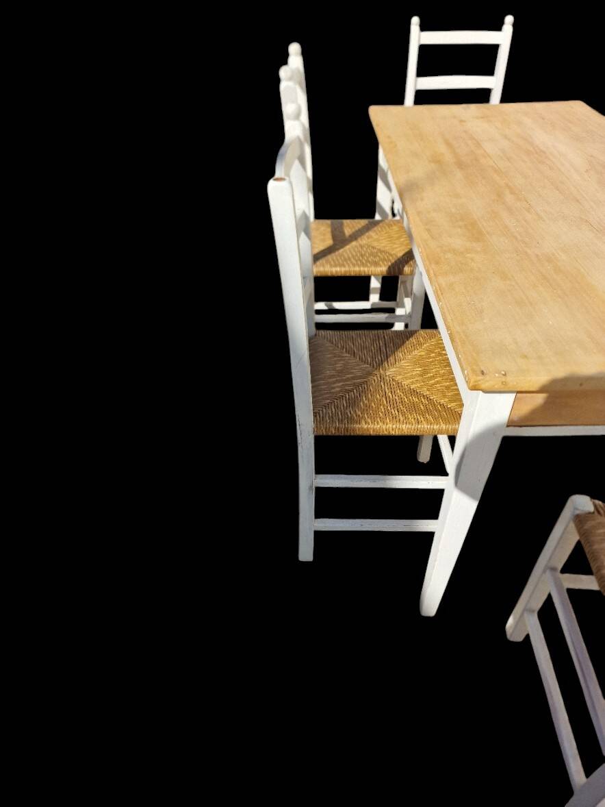 Table ancienne de ferme + 4 chaises