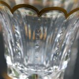 ST LOUIS Excellence - 4 large gold cut crystal wine glasses - H 22.4