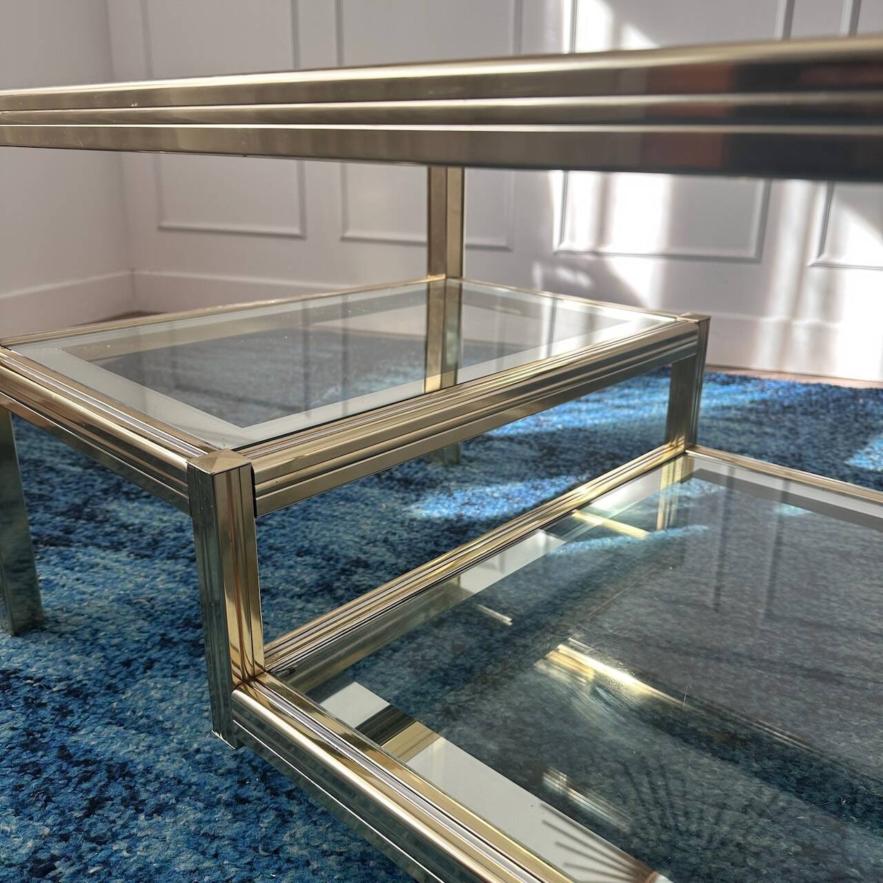 Vintage gold and silver coffee table