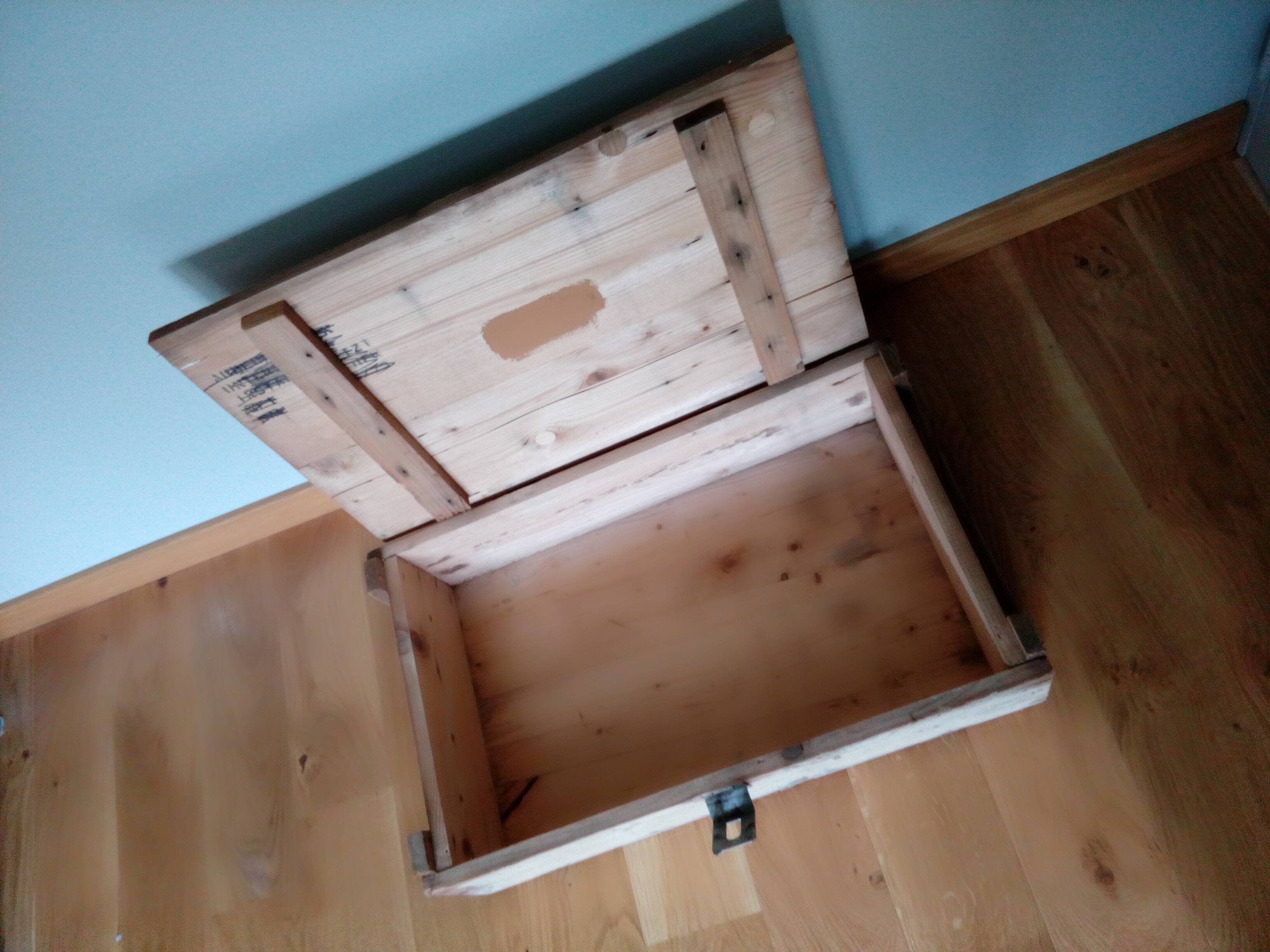Industrial style wooden transport crate or chest