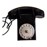 Old Vintage Wall Telephone U43 black with ptt dial