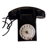 Old Vintage Wall Telephone U43 black with ptt dial
