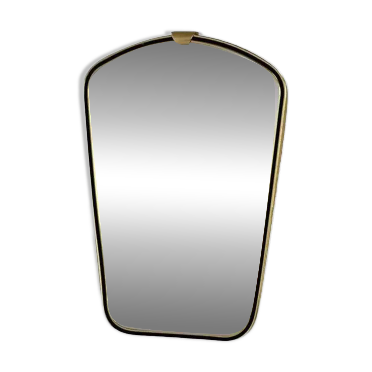 Rearview mirror and free form from the 60s brass frame highlighted with black