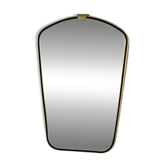 Rearview mirror and free form from the 60s brass frame highlighted with black