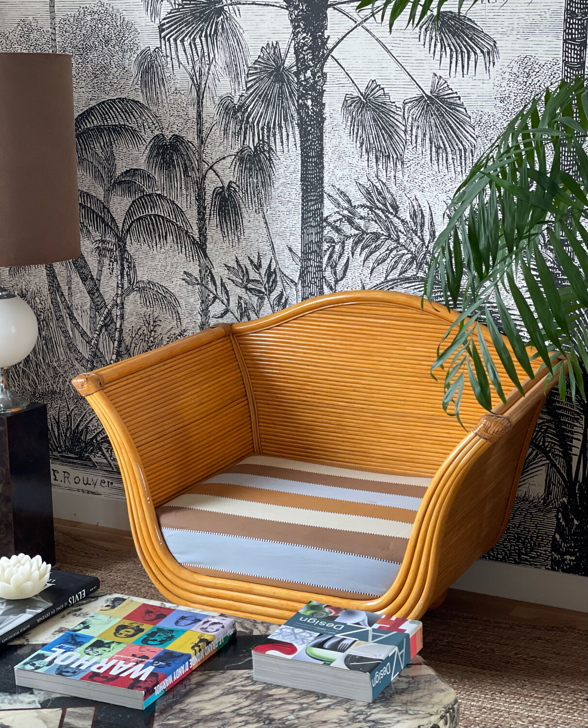 Maugrion armchair in rattan