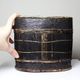 "Tampung" box, bamboo and leaf Indonesia, Lombok early 20th century