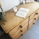 Vintage solid pine English trade counter furniture