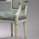 Set of 4 chairs and 2 armchairs louis xvi style in cream patinated wood