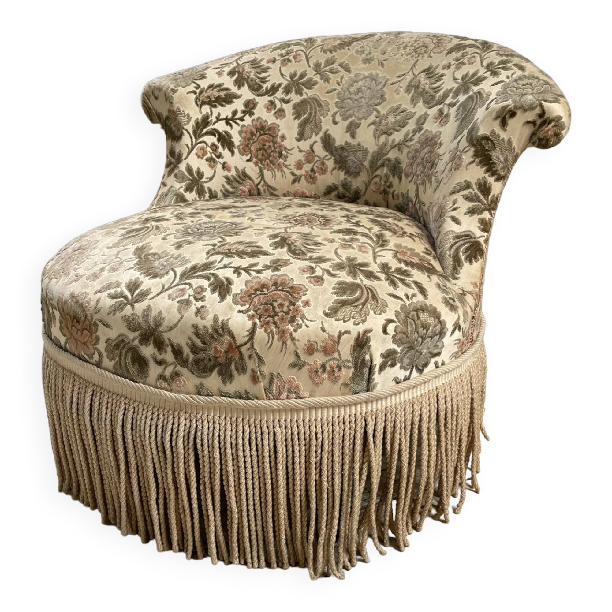 Fauteuil napoléon fleuri XIXème