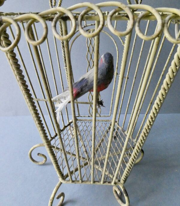 Lustre suspension en métal, forme cage, des années 60