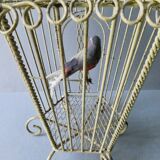 Chandelier suspension in metal, cage shape, from the 60s