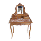 Coiffeuse noyer sculpte style louis xv rocaille 1900