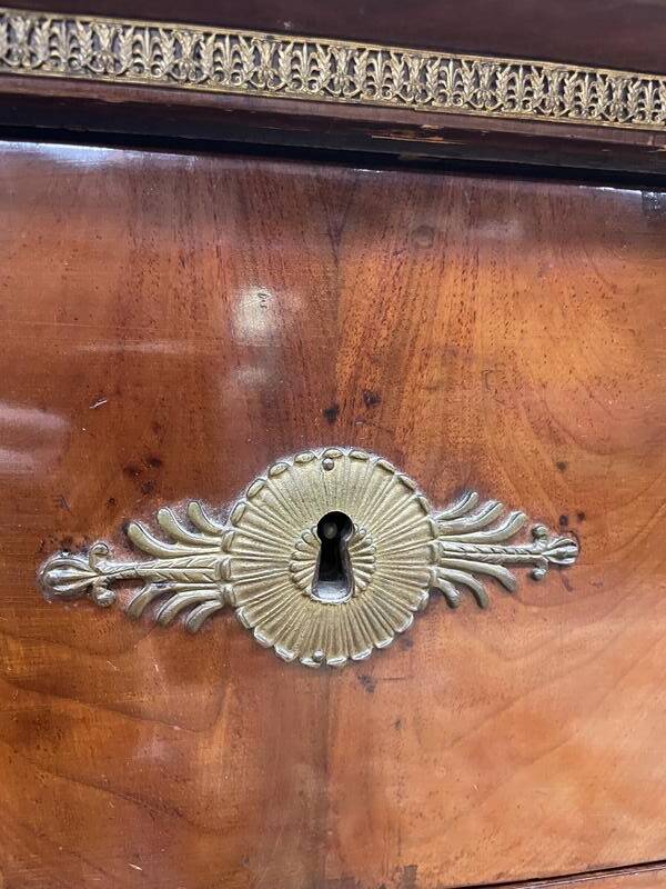 Commode époque Empire acajou marbre carrare