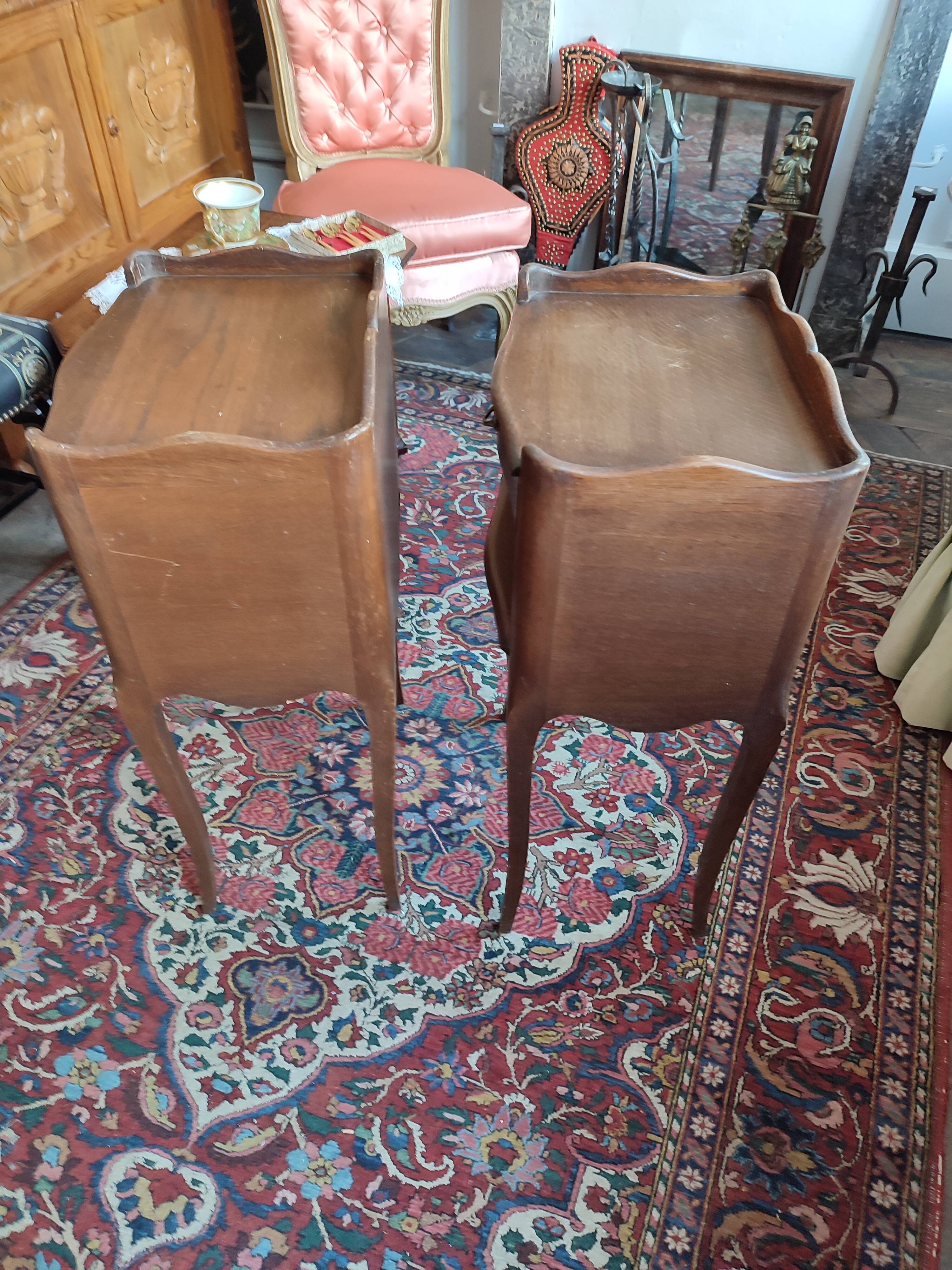 Pair of Louis XV style niche bedside tables