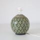 Recycled vintage lamp — ceramic art deco ball base and linen shade