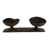 Wrought iron candlestick in brutalist style