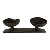 Wrought iron candlestick in brutalist style