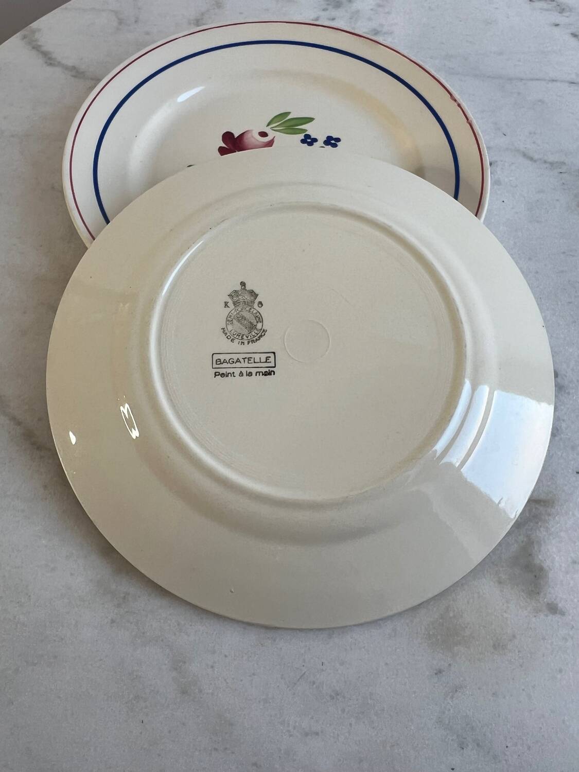 Set of 2 Bagatelle Luneville dinner plates