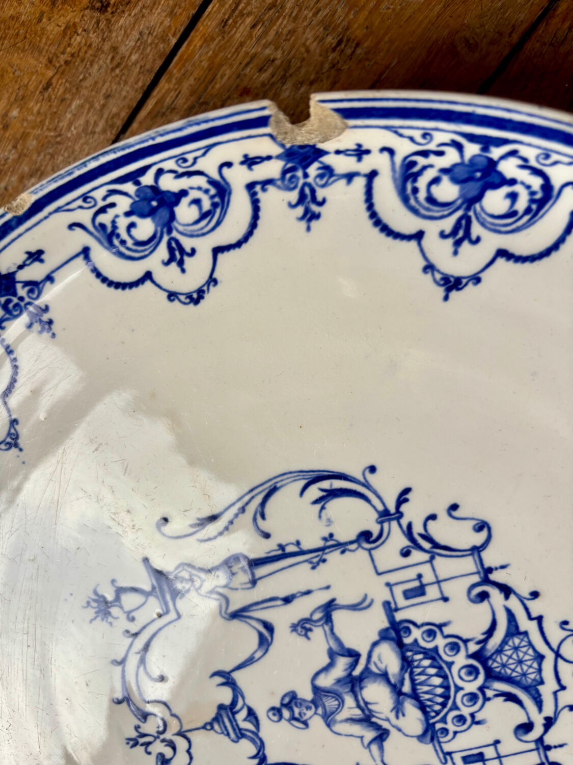 5 large serving plates, French production