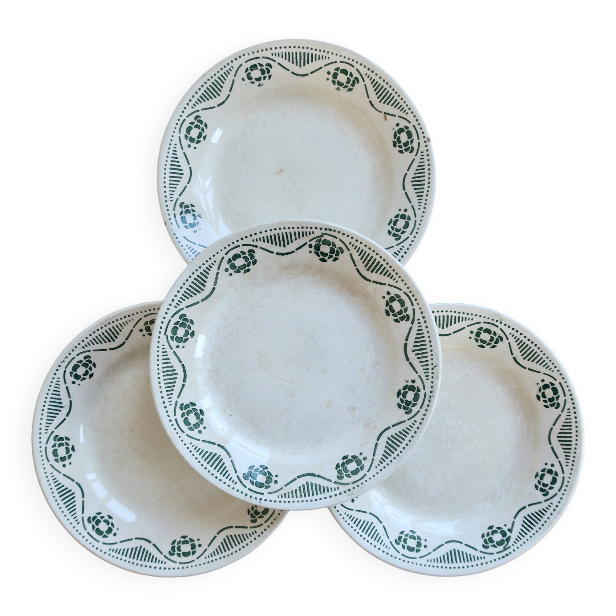 4 flat plates ironstone New Galleries Ennegé Paris - Model Ro