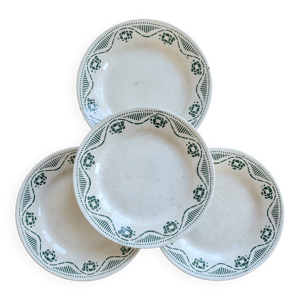 4 assiettes plates terre