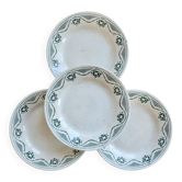 4 assiettes plates terre de fer Nouvelles Galeries Ennegé Paris - Modèle Ro