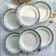 6 Longchamp blue ironstone soup plates, “René” model