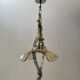 Petal hanging lamp in glass, brass and chrome metal 50