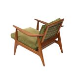 Vintage Scandinavian armchair with green corduroy upholstery from the 1970s