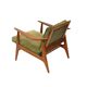 Fauteuil scandinave vintage avec revêtement en velours côtelé vert des années 1970