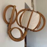 ▪️Lot Suspension Et Applique Osier Louis Sognot 50-60’s Bohème Chic Vintage