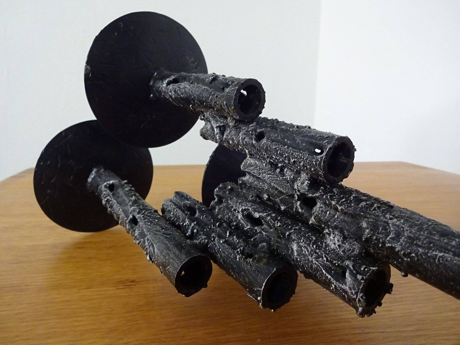 Brutalist Iron Candleholder, 1960s