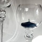 Duo of xl tealight holders in vintage crystal