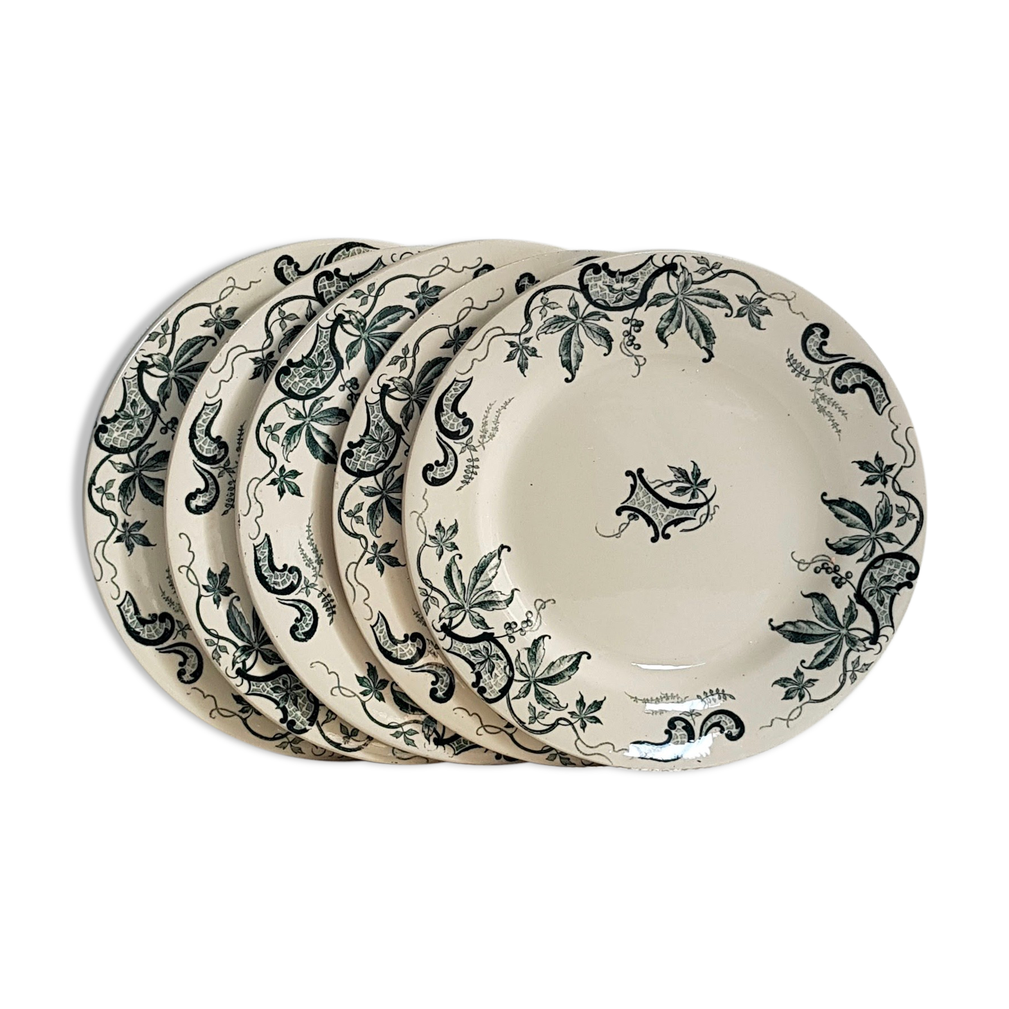 Ens. of 6 flat plates Model "Modern" Iron Earth R&A Salins