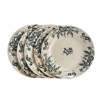 Ens. of 6 flat plates Model "Modern" Iron Earth R&A Salins
