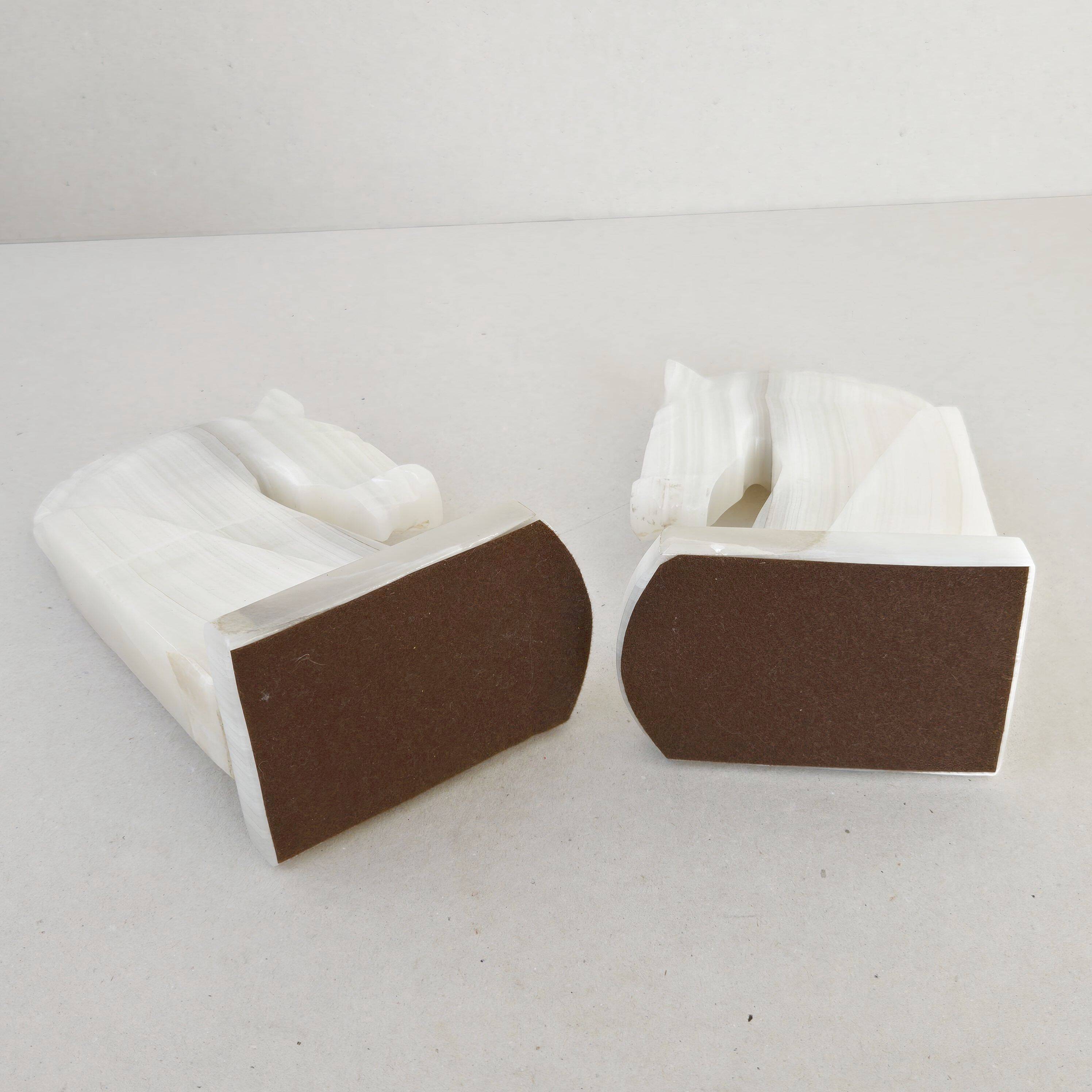Pair of vintage 1970s onyx bookends