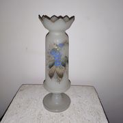Enamelled opaline glass vase