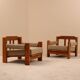 Fauteuils en orme, 1980’s