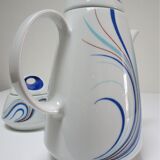 coffee maker and sugar porcelain blue décor design Bareuther 70s
