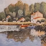 Oil on canvas signed-landscape