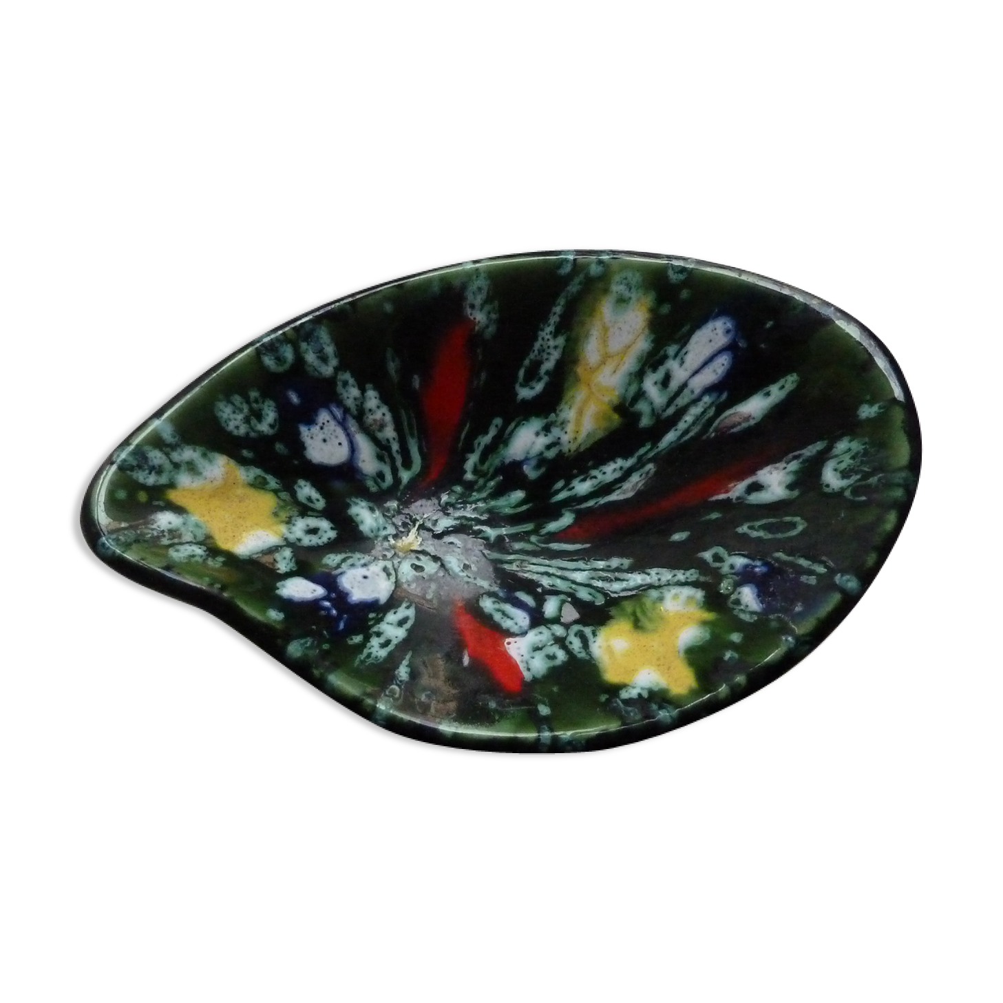 Former cup tripod signed A.Dressinval bright colors France