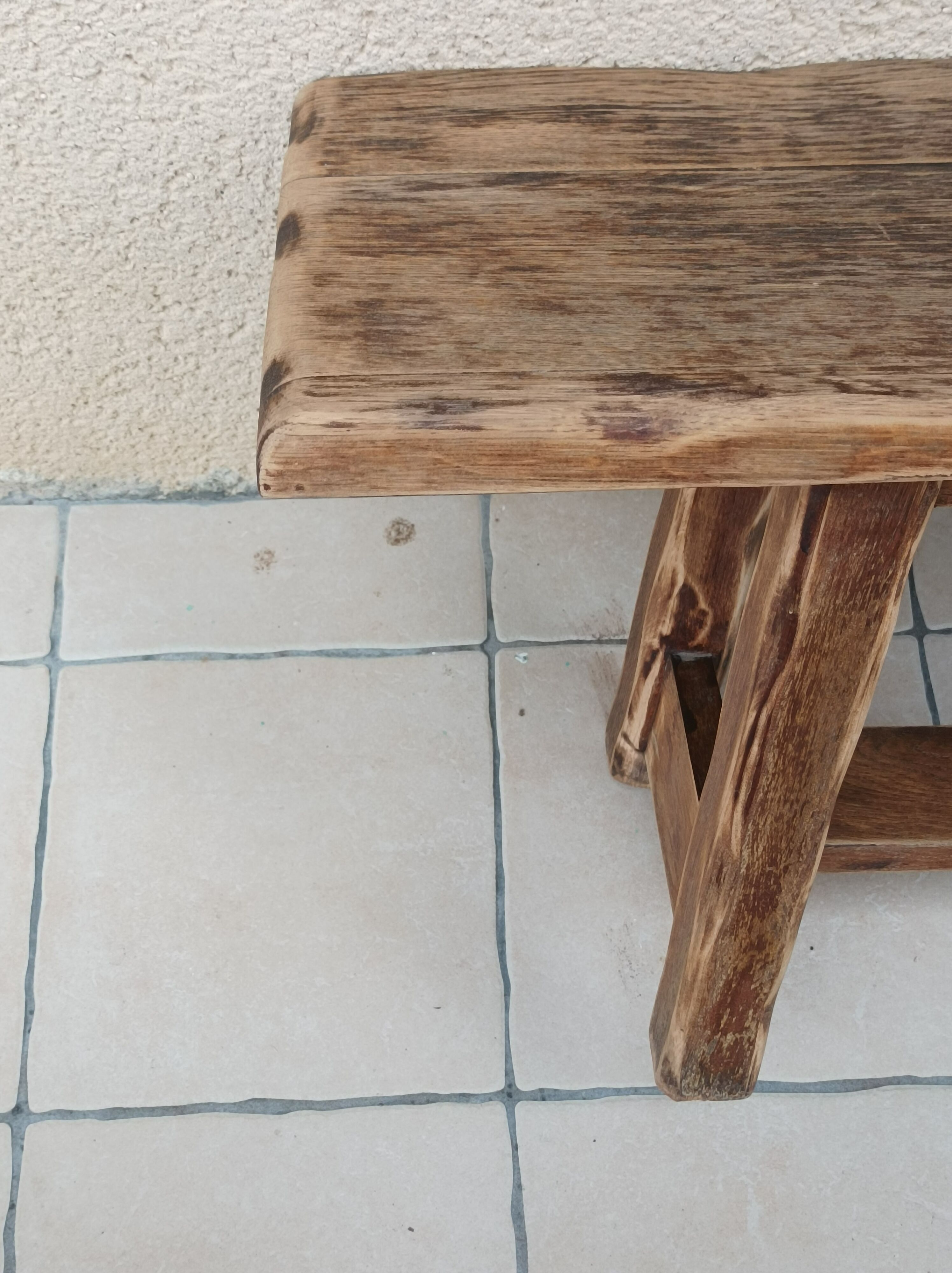 Solid oak farm bench