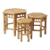 Set of three vintage rattan side tables.