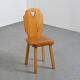 Set of six mountain-style wooden chairs, France, 1960
