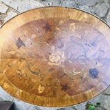 Oval coffee table in marquetterie