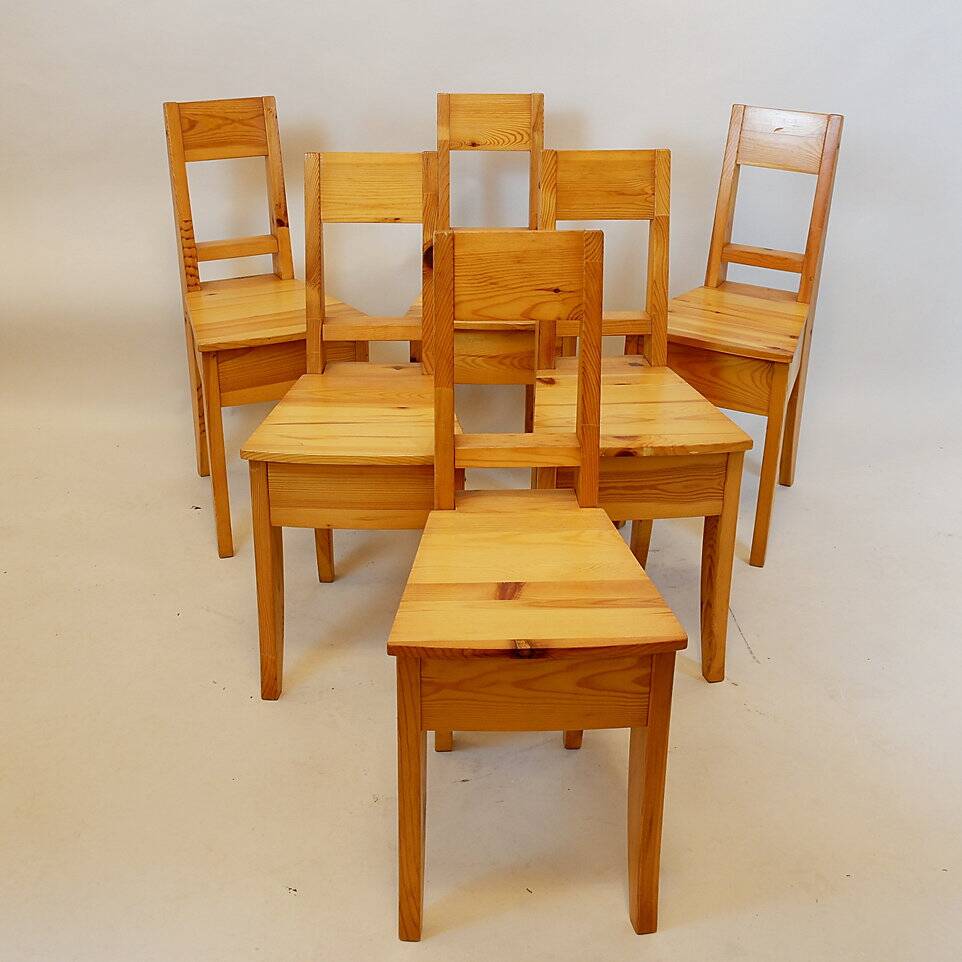 Vintage Pine Chairs - Set of 6