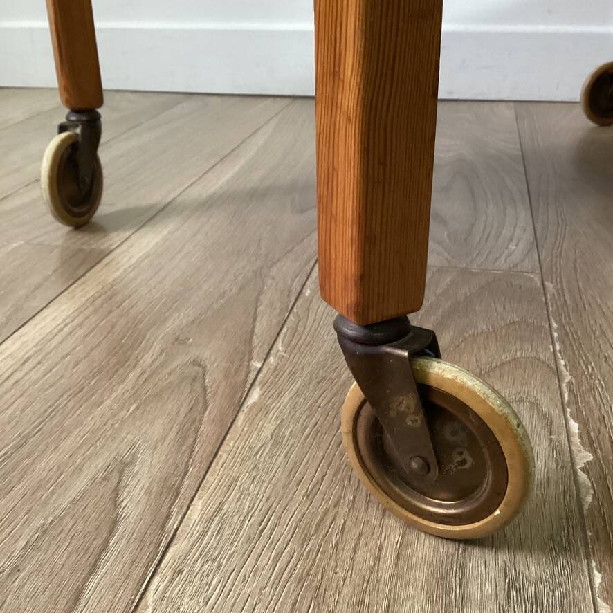 Pine serving trolley
